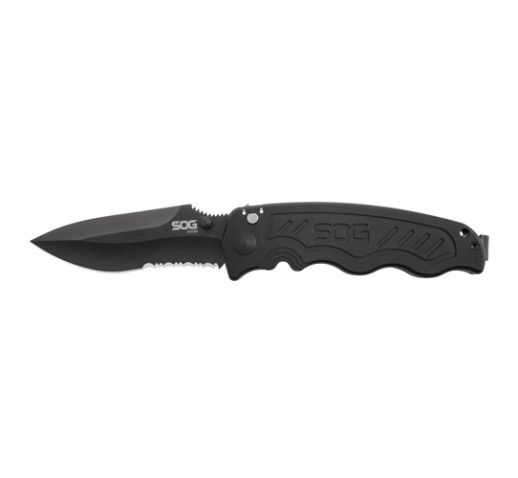 SOG KNIVES Zoom- Partially Serrated, Black TiNi